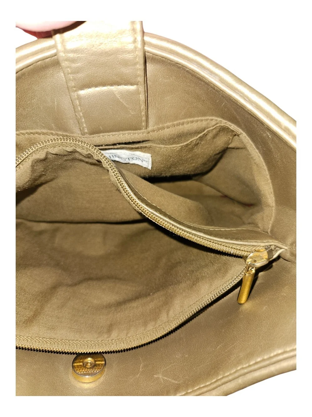 Worthington Metallic Gold & Ivory Woven Hobo Bag